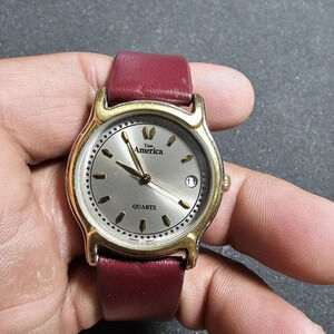 Vintage Time America Ladies Quartz Watch Silver/gold Tone Date Just Working show